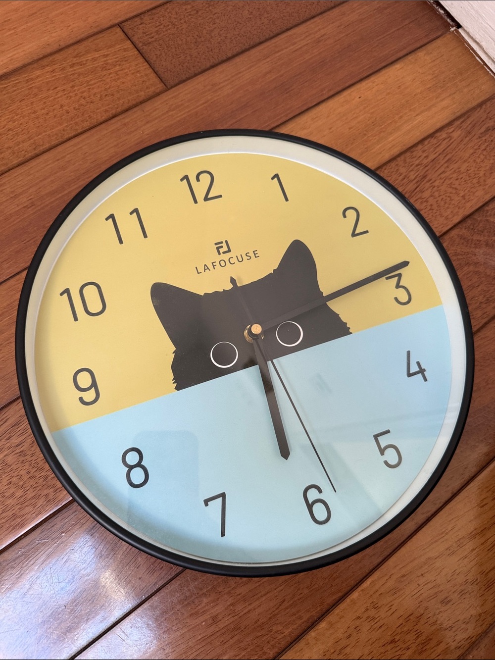 Yellow and Blue Cat Wall Clock